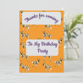 Convites African Wild Dogs Thank you Card