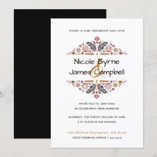 Convites Africana  Casamento Moderno Ancara Kente