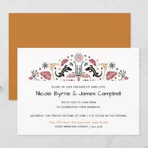 Convites Africana  Casamento Moderno de Ancara Kente Lizard