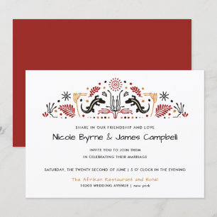 Convites Africana  Casamento Moderno de Ancara Kente Lizard