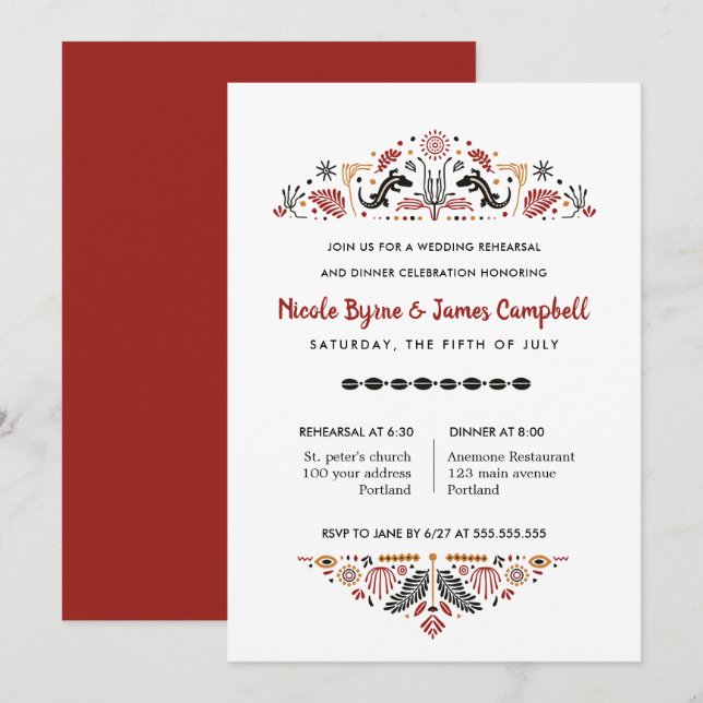 Convites Africana | Janto de ensaio moderno de Ancara Kente (Frente/Verso)