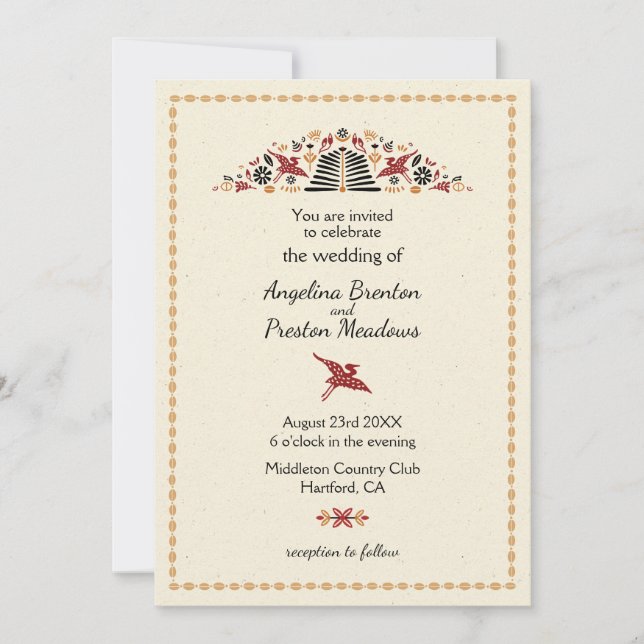 Convites Africana Modern Africa Design Wedding (Frente)