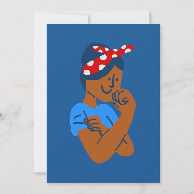 Convites africana rockabilly retrô rosie the riveter  (Frente)