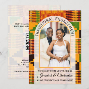 Convites Africano Gana Kente NOIVADO TRADICIONAL