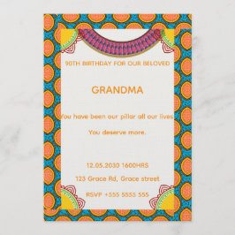 Convites Afrocentric Birthday Invitation | Ankara Pattern 