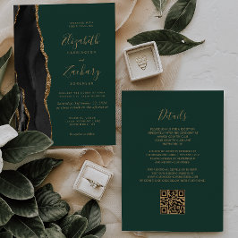 Convites Ágata Esmeralda Ouro Preto Código QR Casamento