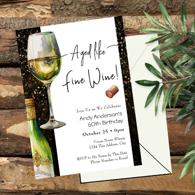 Convites Aged Fine Wine 60th Birthday Invitation (Criador carregado)