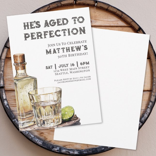 Convites Aged To Perfection Men's Birthday Party (Aged To Perfection Men's Birthday Party Invitation)