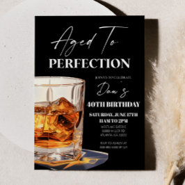 Convites Aged To Perfection Whisky Glass Birthday Party