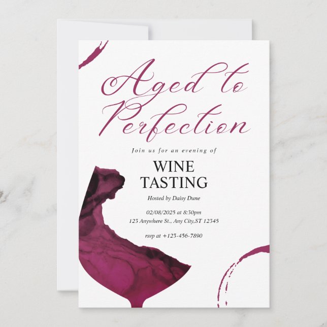 Convites Aged To Perfection Wine Tasting Invite (Frente)