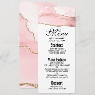 Convites Agite de Blush Rosa com Elegante de Fita Dourada