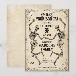 Convites Agite seus esqueletos de Boo-ty Vintage no Hallowe