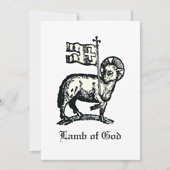 Convites Agnus Dei The Paschal Lamb of God Fine Art  (Frente)