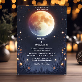 Convites Agora à noite Estrelas Sunset Stars Nuvem Lua Casa