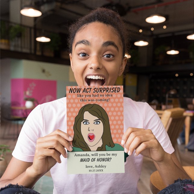 Convites Agora Agir Surpreendido | Madrinha de casamento de (Criador carregado)
