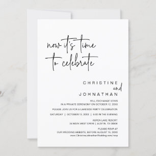 Convites Agora é hora de celebrar o Partido do Elopemento d