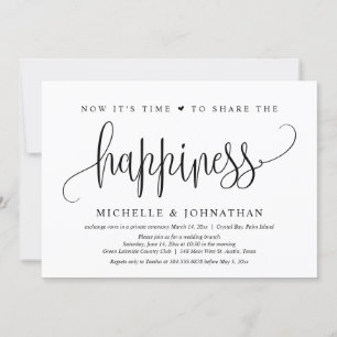 Convites Agora é hora de compartilhar a felicidade, Casamen