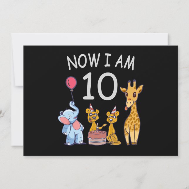 Convites Agora eu tenho 10 anos de idade Aniversário de 10  (Frente)