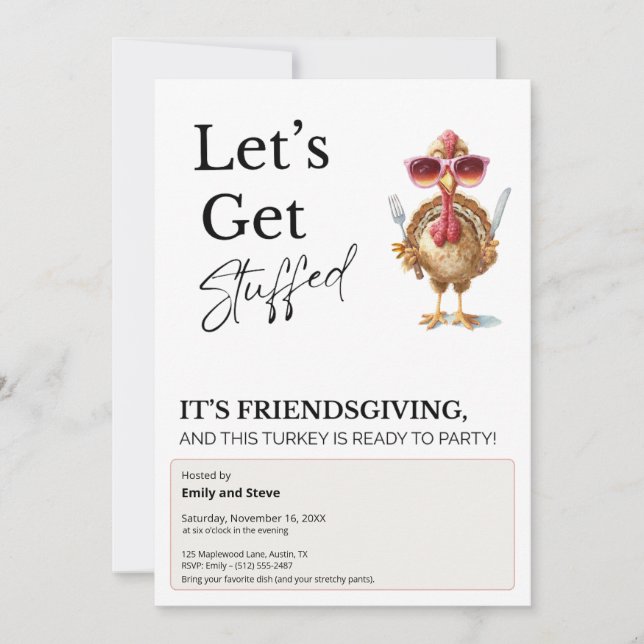 Convites Agradável Friendsgiving  (Frente)