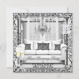 Convites Agradecimento de Casa Prata Branco Champanhe Lustr