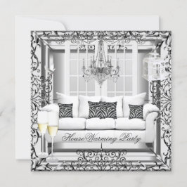 Convites Agradecimento de Casa Prata Branco Champanhe Lustr