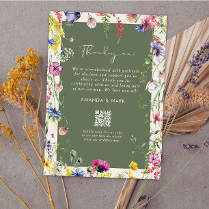 Convites Agradecimento de Casamento Colorido de Flor Silves