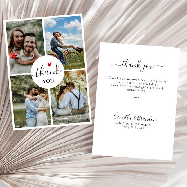 Convites Agradecimento de Casamento com 4 Fotos para Elopem (Criador carregado)