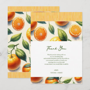 Convites Agradecimento de Casamento com Folhas de Laranja e