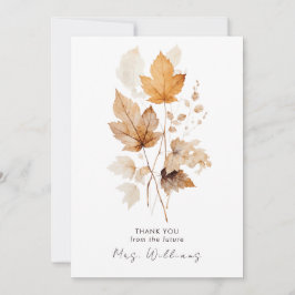 Convites Agradecimento de Chá de Noiva de Folhas de Outono
