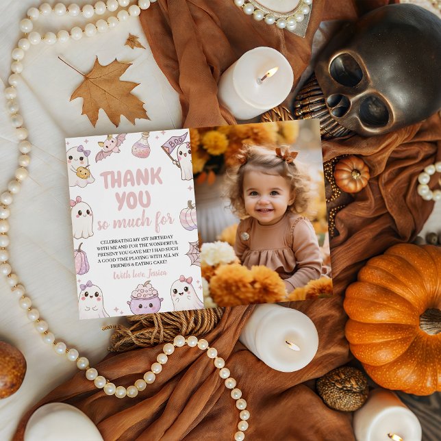 Convites Agradecimento de Foto de Aniversário de 1 Ano Assu (Criador carregado)