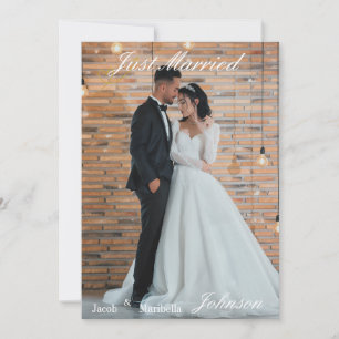 Convites Agradecimento de Foto de Casamento Moderno e Elega