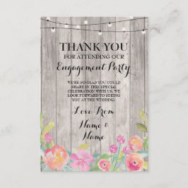 Convites Agradecimento de noivado de flores de aquarela