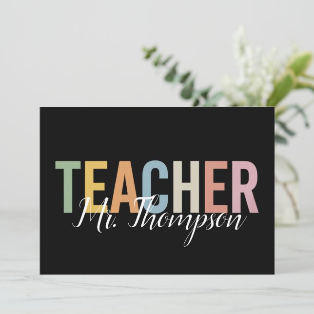 Convites Agradecimento Personalizado ao Professor Volta às  (Em pé/Frente)