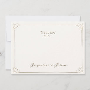 Convites Agradecimento Personalizado de Casamento Creme