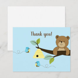Convites Agradecimentos Urso de Mel Azul Abelha Bumble Bo F