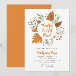 Convites Agradeço ao agradecido Janto de Ação de Graças abe