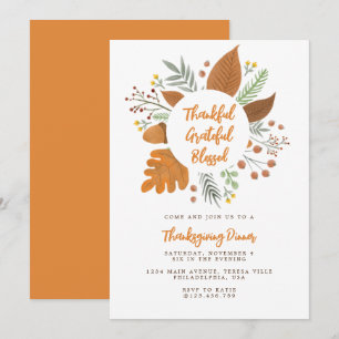 Convites Agradeço ao agradecido Janto de Ação de Graças abe