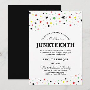 Convites Agrupamento de Estrelas   Evento Juneteenth Cores 
