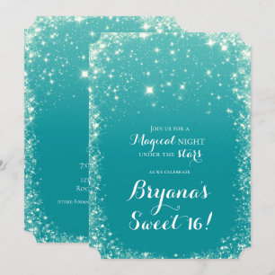 Convites Água Azul Celeste Noite Estrelada Céu Celestial Do