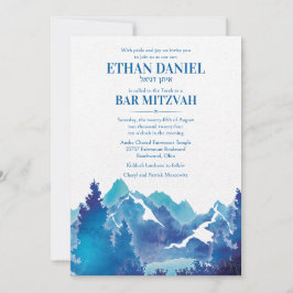Convites Água Azul Majestosa Montanha Aquarela Bar Mitzvah