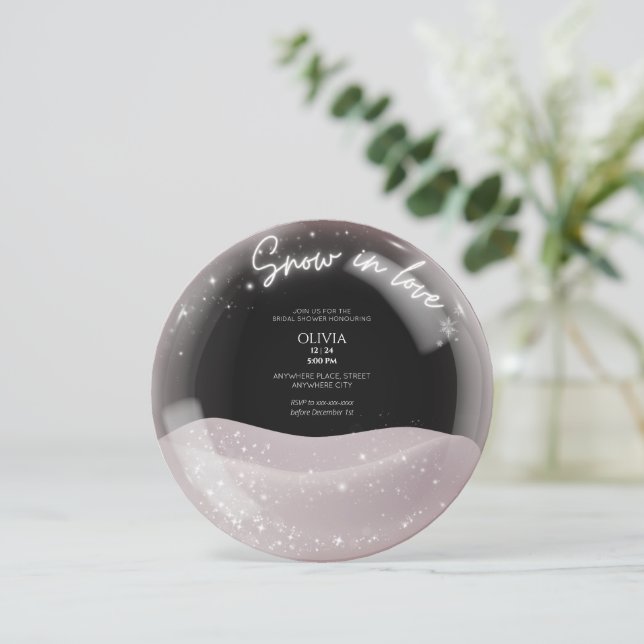 Convites Água com brilho neve no chá de panela amoroso (Em pé/Frente)