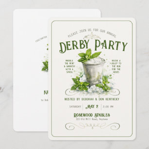 Convites Água de Festa Moderna de Derby em Aquarela Mint Ju