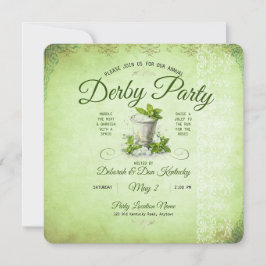 Convites Água de Festa Moderna de Derby em Aquarela Mint Ju