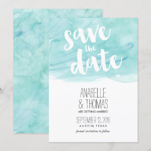 Convites Água de Hortelã Casamento Save the Date em Aquarel
