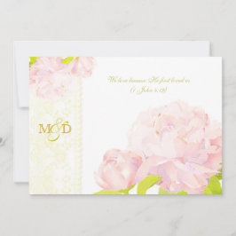 Convites Água de Primavera Peônia Floral Casamento