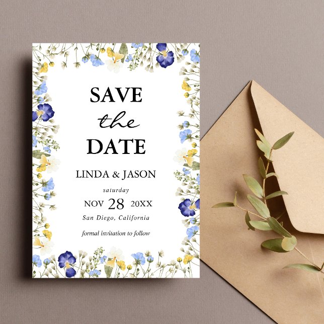 Convites Água-forte Floral de Outono Casamento Salvar a Dat (Autumn floral watercolor save the date invites share your wedding date with warm seasonal charm)