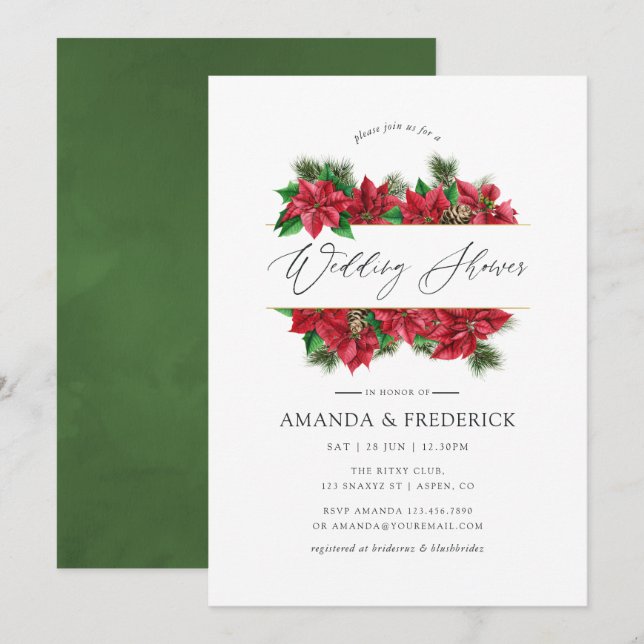 Convites Água-forte Natal Geométrico Casamento Chuva de Pre (Frente/Verso)