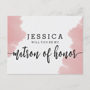 Convites Água-forte Rosa Você Será Minha Dama de Honra