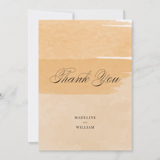 Convites Água-furtada Laranja Obrigado | Adicione Sua Foto (Frente)