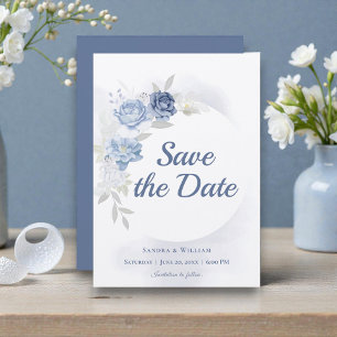 Convites Água-marinha Floral Casamento Save the Date
